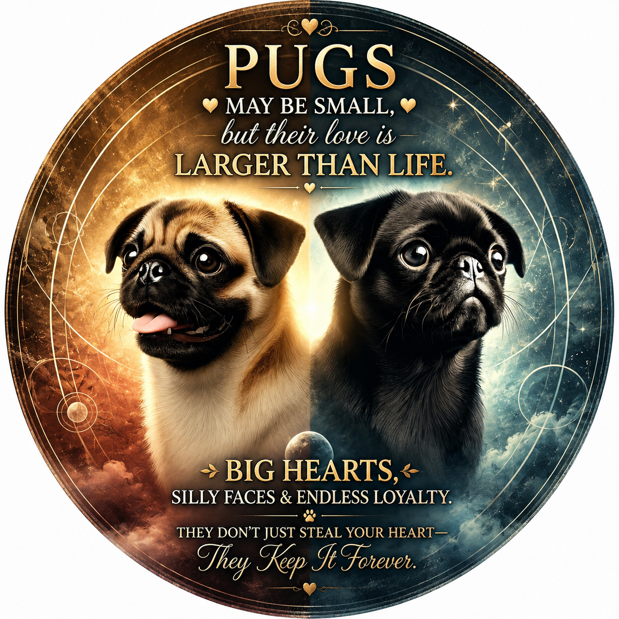 Pug, Black And Fawn